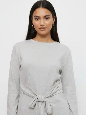 חולצת קשירה אפור בהיר ארוך