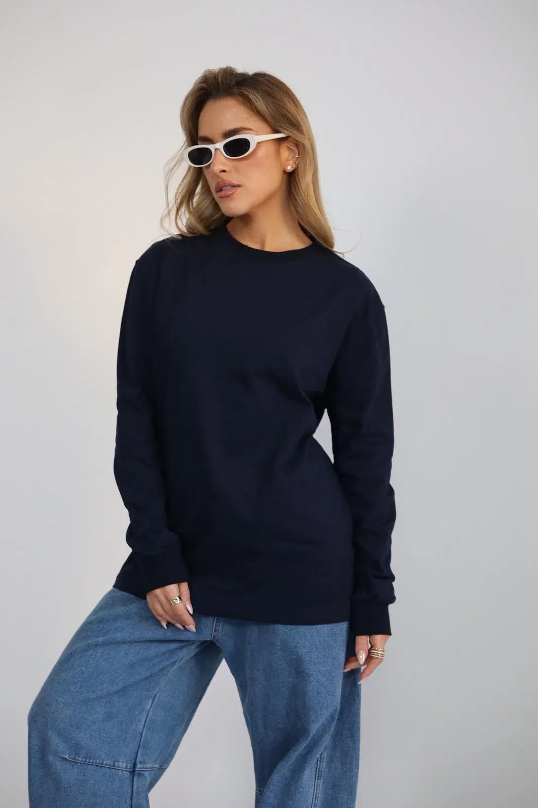 חולצת רוגבי כחול כהה ארוך