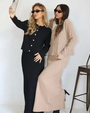 חליפות סריג כפתורים