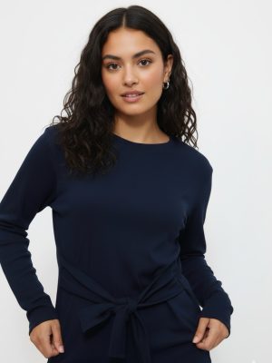 חולצת קשירה כחול כהה ארוך