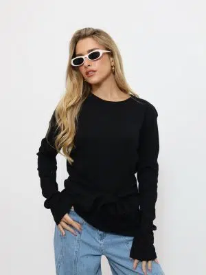 חולצת רוגבי שחור ארוך