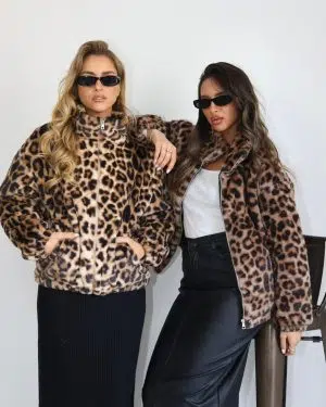 מעיל פרווה מנומר