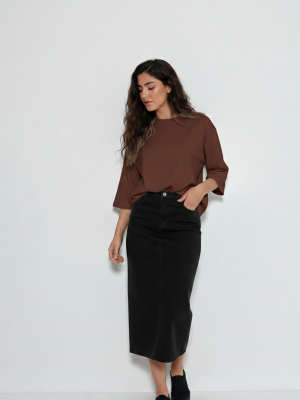 חולצת אוברסייז איב חומה