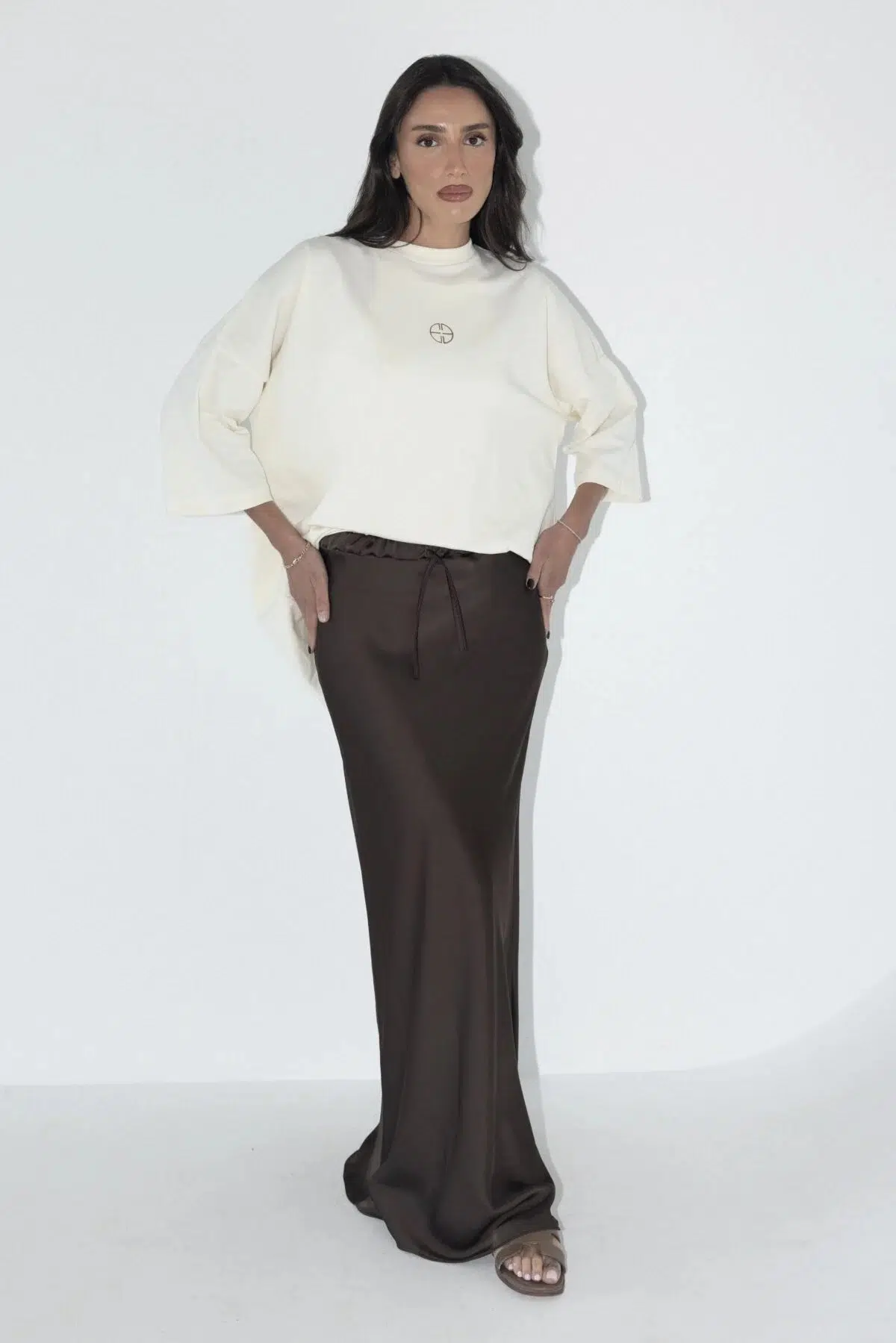 חצאית מורגן חומה