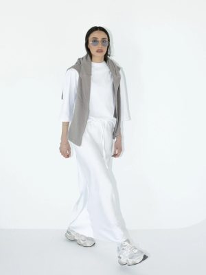 חצאית מורגן לבנה