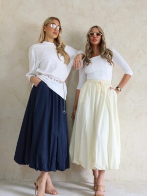 חצאית בלון שנהב כחול רויאל