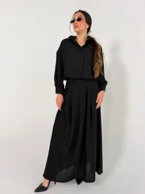 חליפת פשתן ליב שחורה